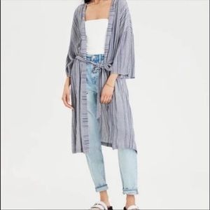 American Eagle Striped Kimono